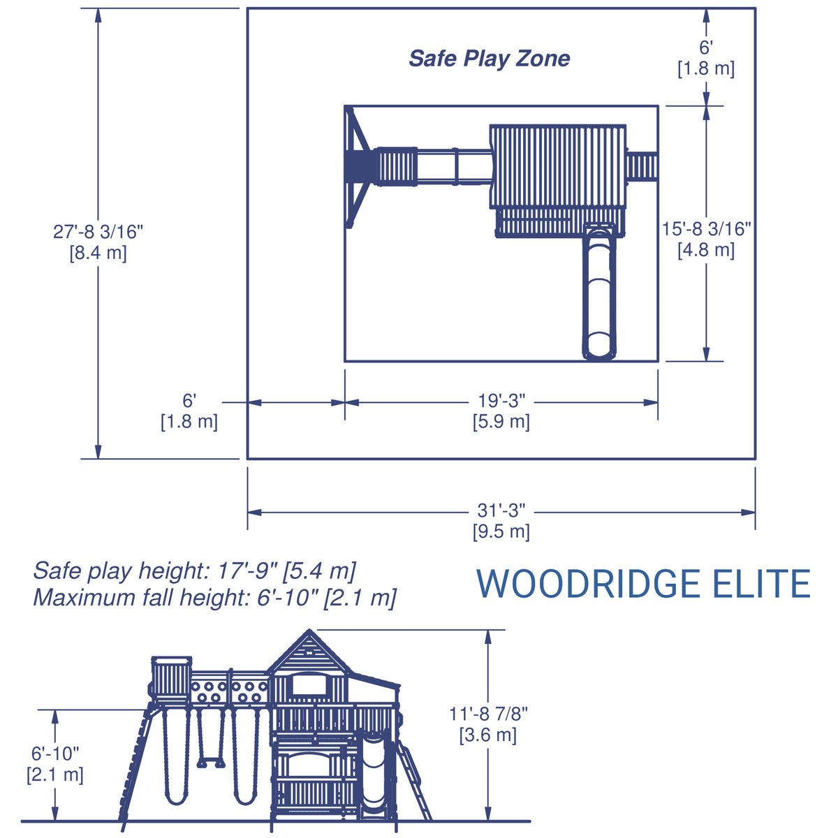Woodridge Elite Wooden Swing Set