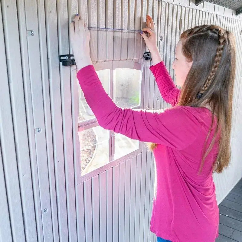 8' wide x 15' deep plastic storage shed