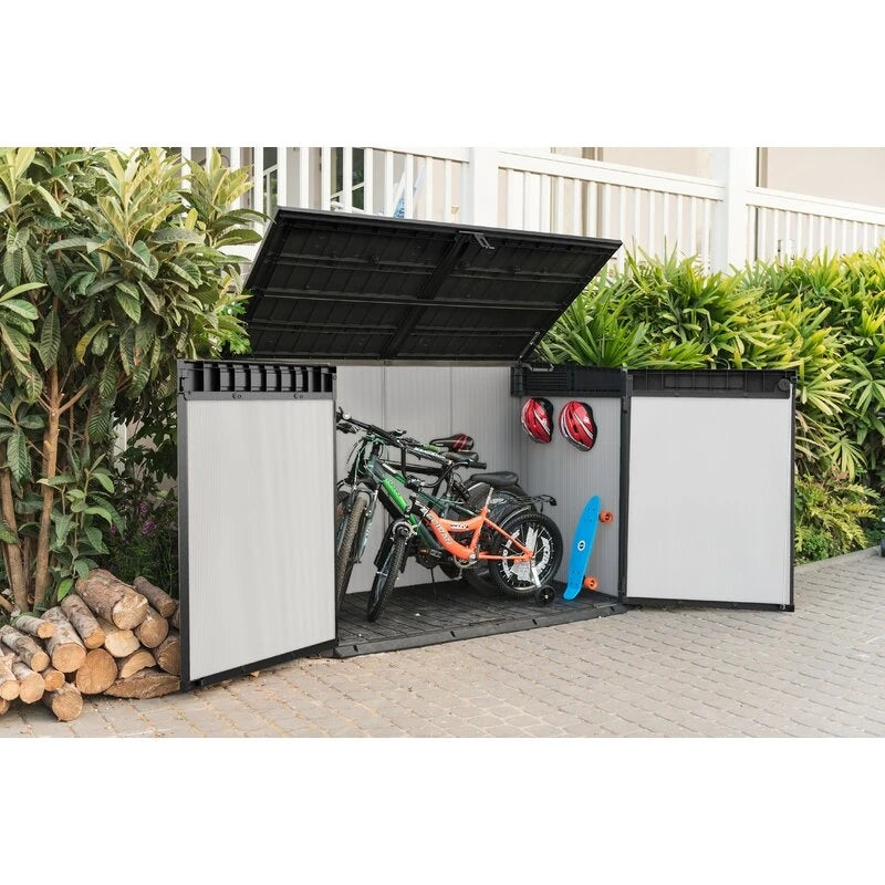 Premier Jumbo 4' 7.5" wide x 2' 8.3" deep resin horizontal trash shed