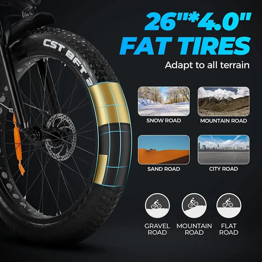 Outdoor electric bike with 48V / 15Ah lithium battery✨