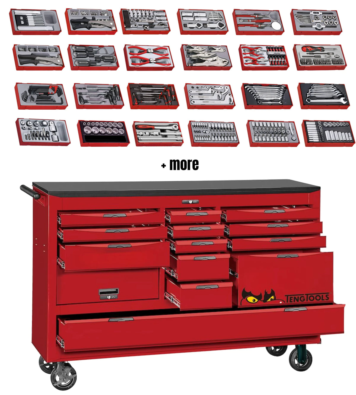 Teng Tools 665-Piece 67" Wide Juggernaut SAE Tool Kit - TCW813UNBK-SAE