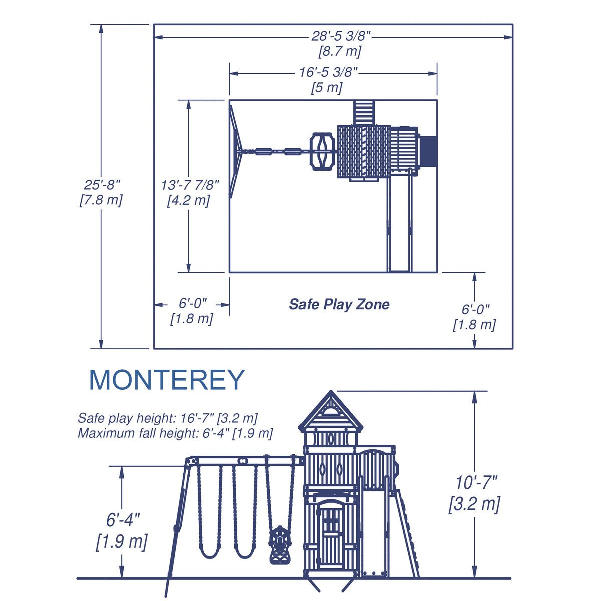 Monterey Wooden Swing Set
