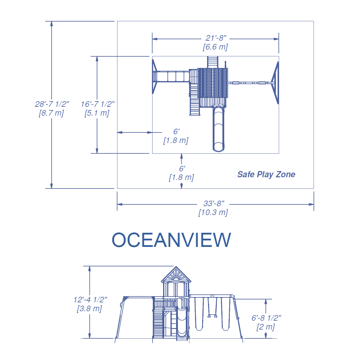 Oceanview Wooden Swing Set