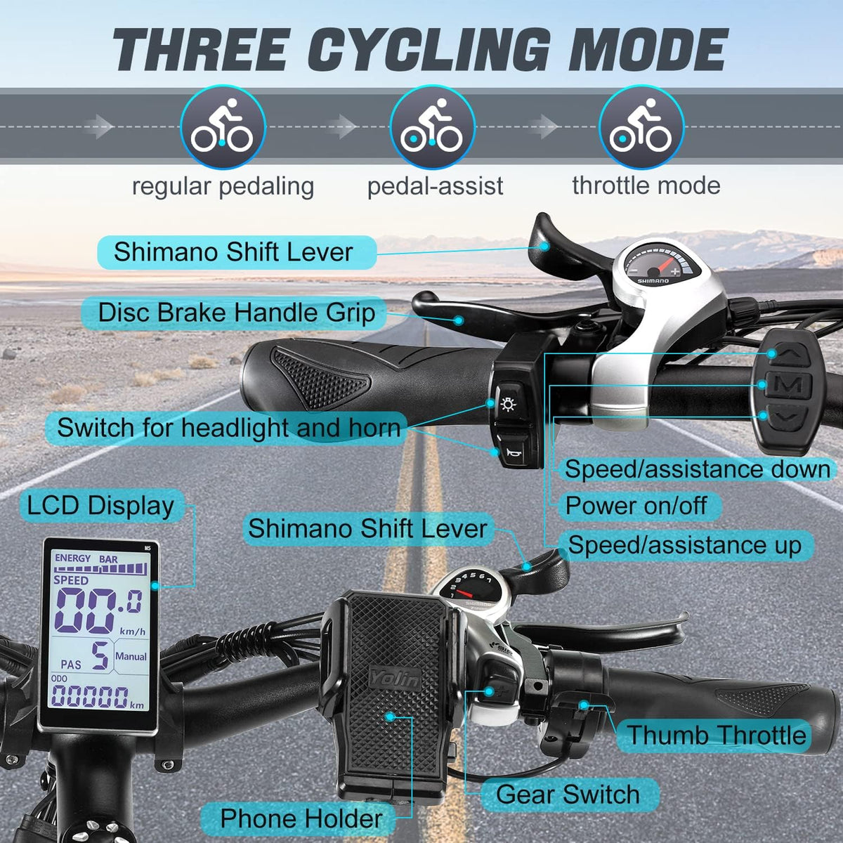 PHILODO Electric Bike for Adults