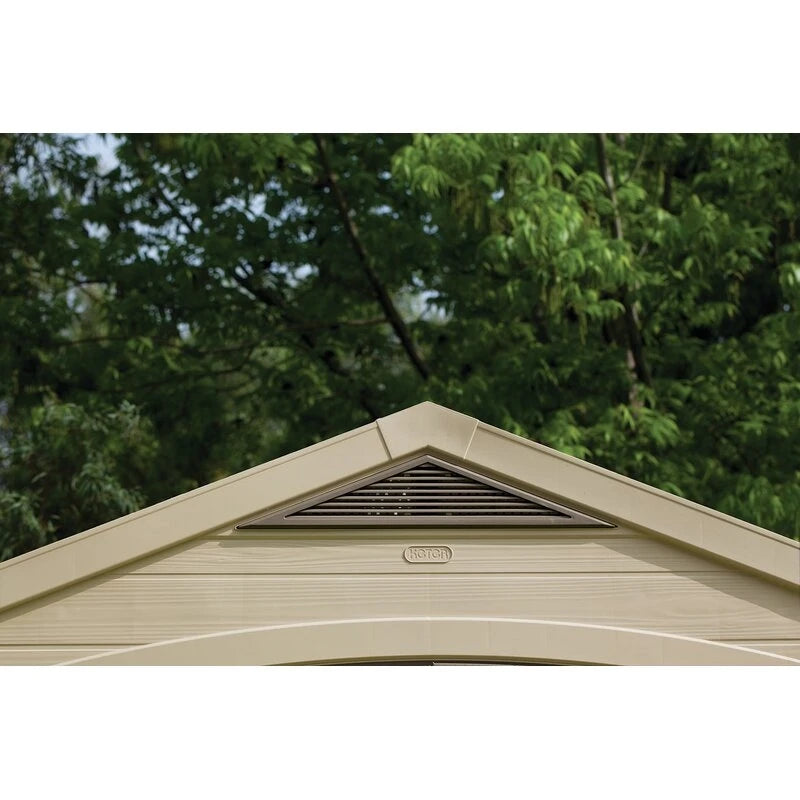 Factor 8 ft wide x 6 ft deep plastic storage shed