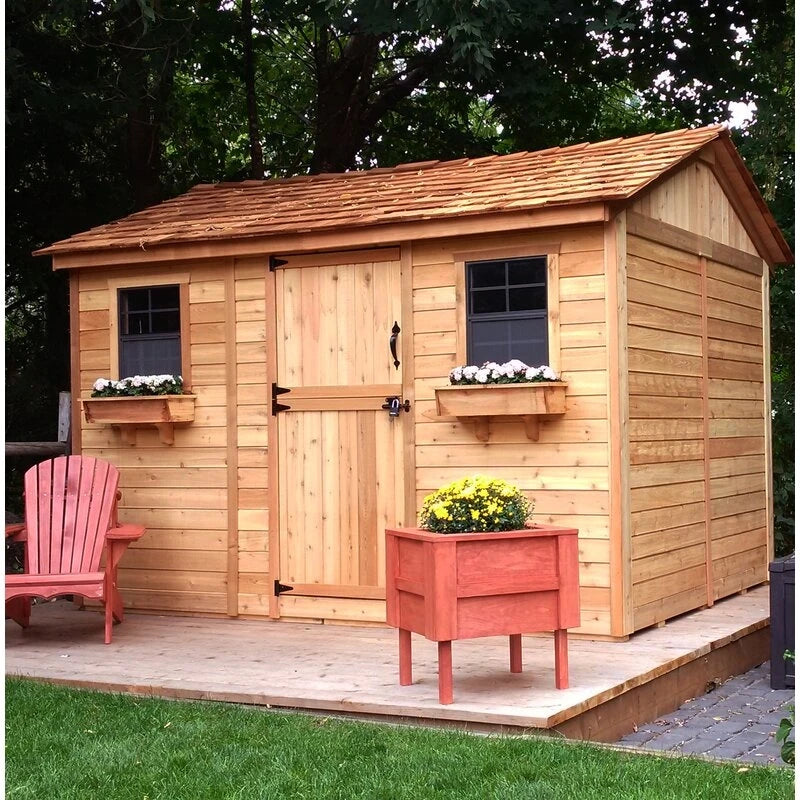 Cabana 12 ft. W x 8 ft. D Wood Storage Shed