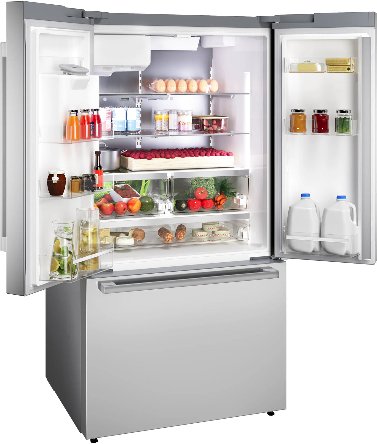 Bosch B36FD52SNS 500 Series French Door Bottom Mount Refrigerator 36'' Stainless steel (with anti-fingerprint). Total No Frost