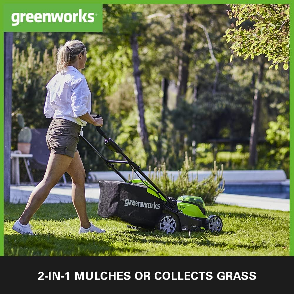 Greenworks G40LM41K2X Cordless Lawnmower for Lawns up to 500m²