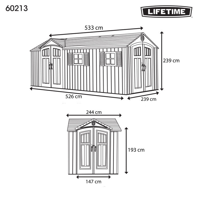 550 cm x 244 cm Gerätehaus Chateau