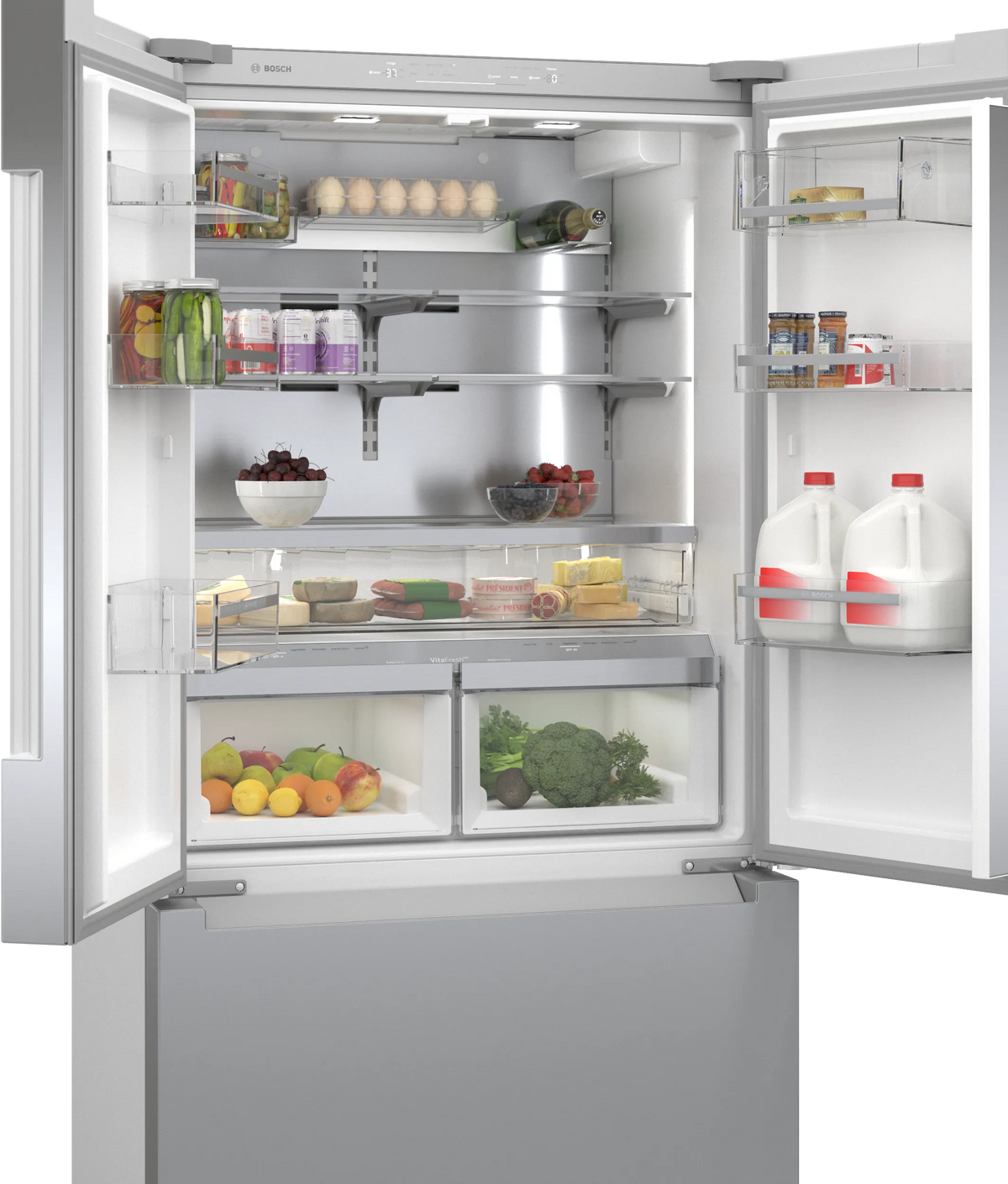 Bosch B36CT81ENS 800 Series French Door Bottom Mount Refrigerator 36'' Stainless steel (with anti-fingerprint). Total No Frost