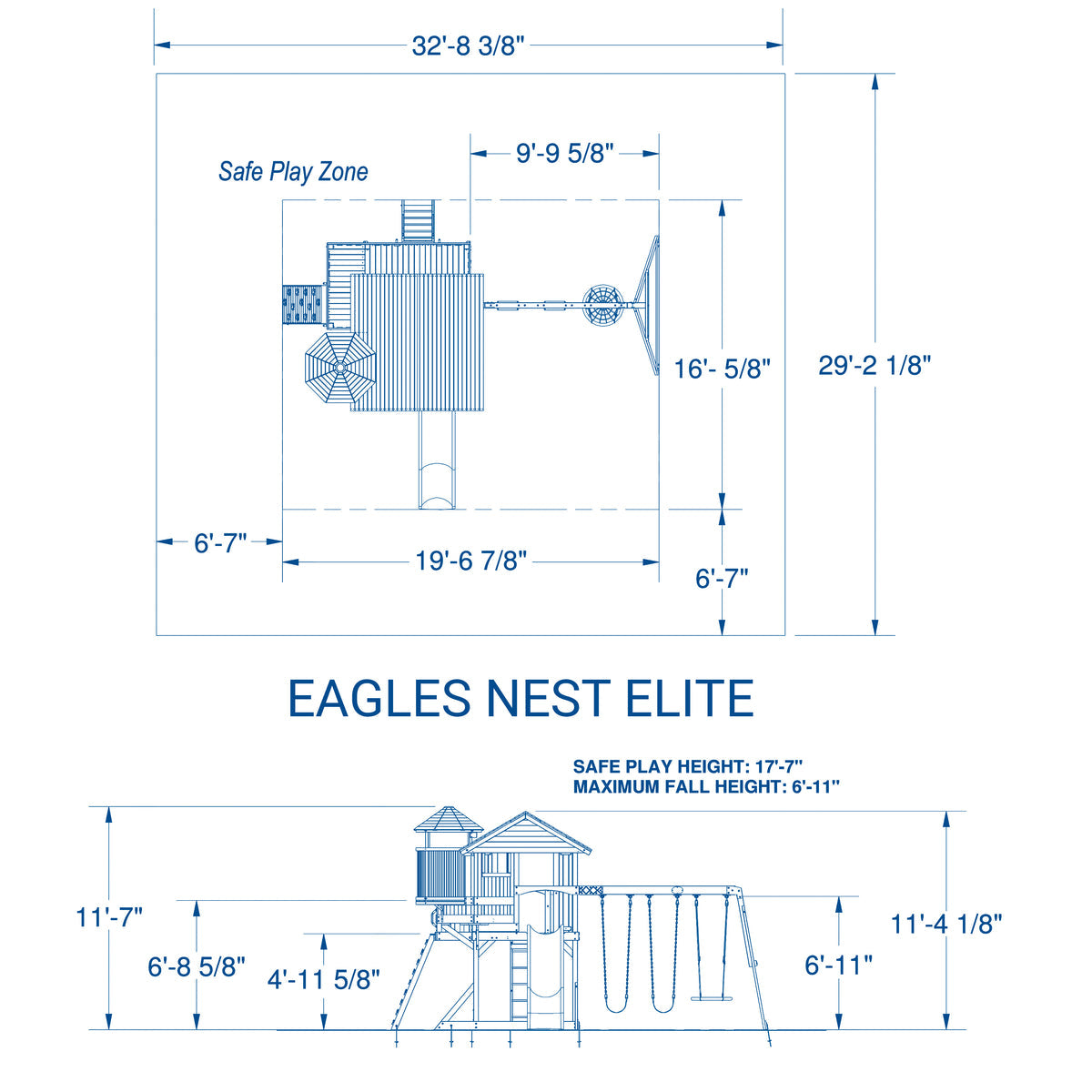Eagles Nest Elite Wooden Swing Set