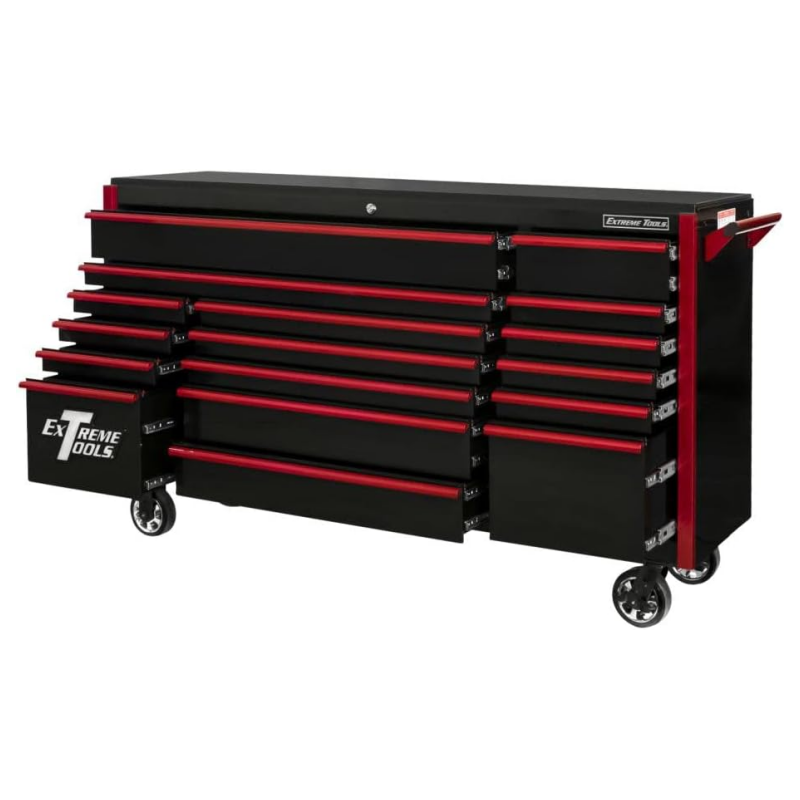 Extreme Tools Rx Series Roller Cabinet 72" X 30" Black