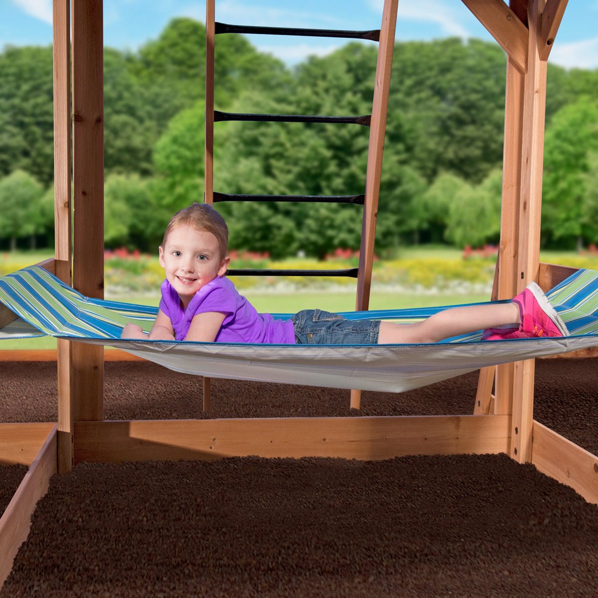 Oceanview Wooden Swing Set