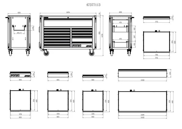 🔥Last day limited to 96 pieces only €95.99🔥Factory clearance mobile roller cab with 13 drawers