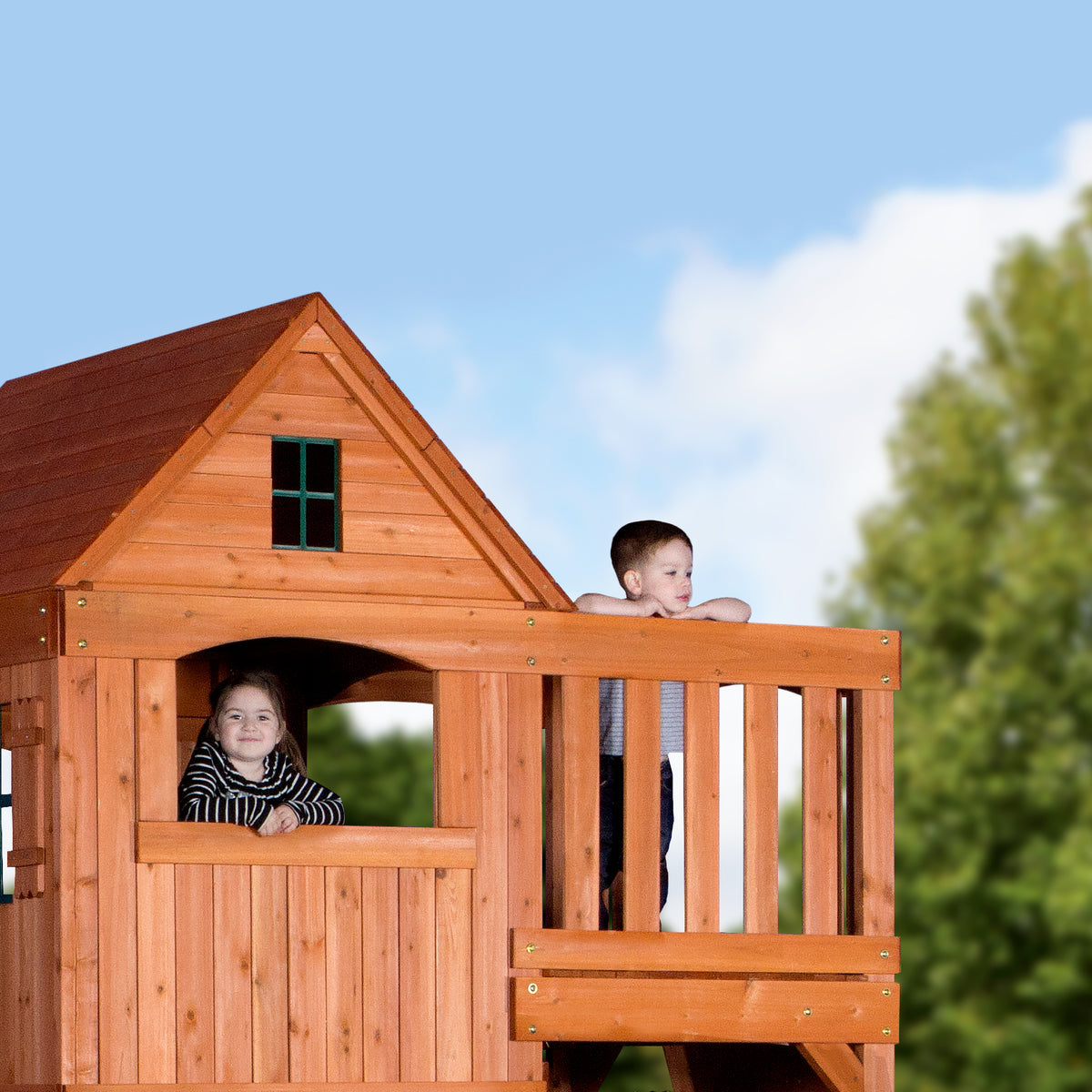 Pacific View Wooden Swing Set