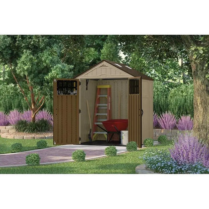 6'3" wide x 5'6" deep resin storage shed