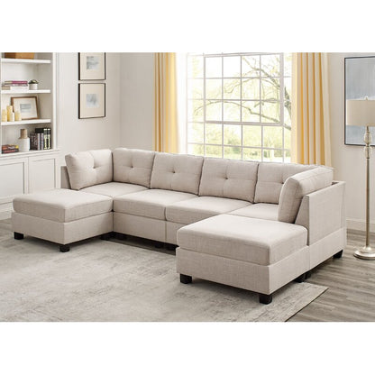 Chenault 92′′ Wide Reversible Modular Sofa & Chaise With Ottoman