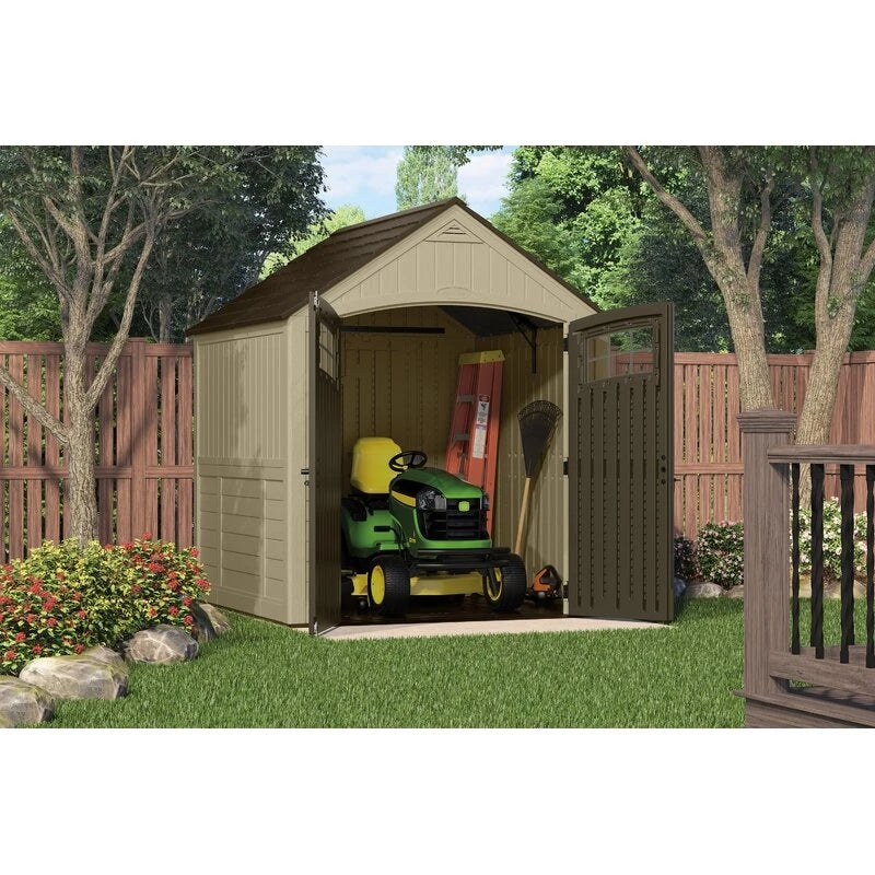 Outdoor Sutton 7 1/2 ft wide x 7 ft deep resin storage shed