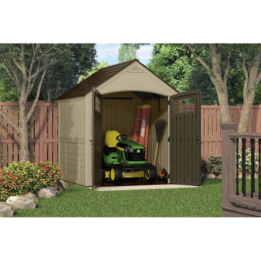 Outdoor Sutton 7 1/2 ft wide x 7 ft deep resin storage shed