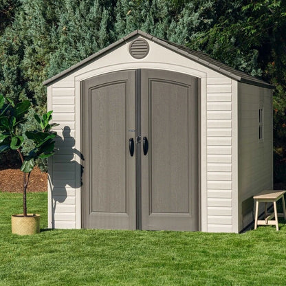 8' wide x 12.5' ​​deep plastic storage shed