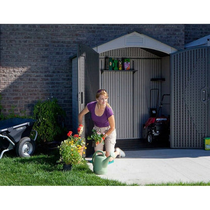 7' wide x 4' 7" deep plastic storage shed