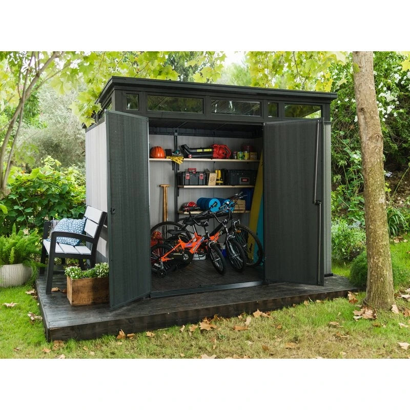 Artisan 9' wide x 7.5' deep plastic storage shed