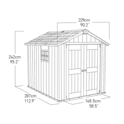 Keter Waterproof Oakland Outdoor Plastic Shed 759