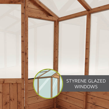 Mercia 12 x 6 Tongue and Groove Combi Greenhouse and Wooden Storage Shed