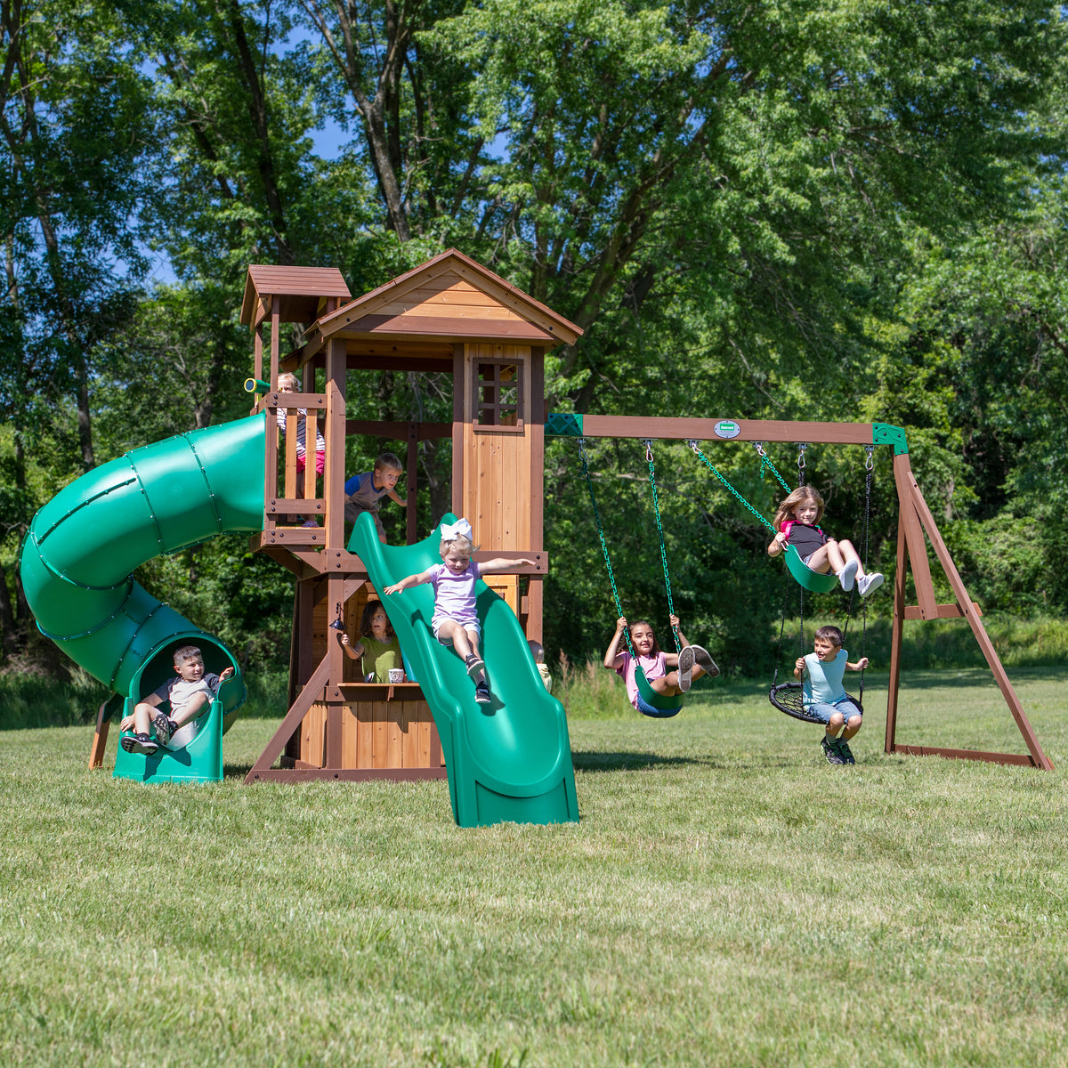 Tacoma Falls Wooden Swing Set