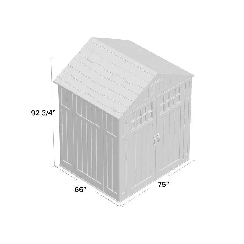6'3" wide x 5'6" deep resin storage shed