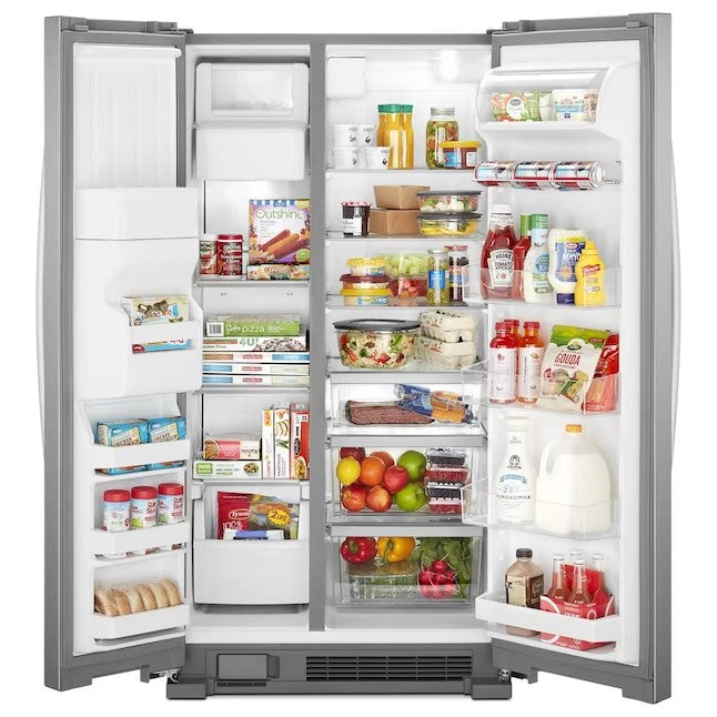 Whirlpool 21.4-cu ft Side-by-Side Refrigerator with Ice Maker (Fingerprint Resistant Stainless Steel)