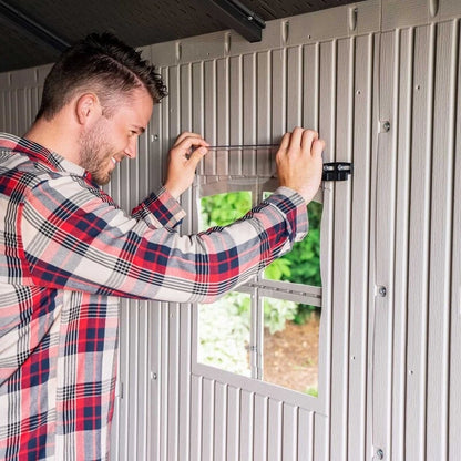 8' wide x 12.5' ​​deep plastic storage shed