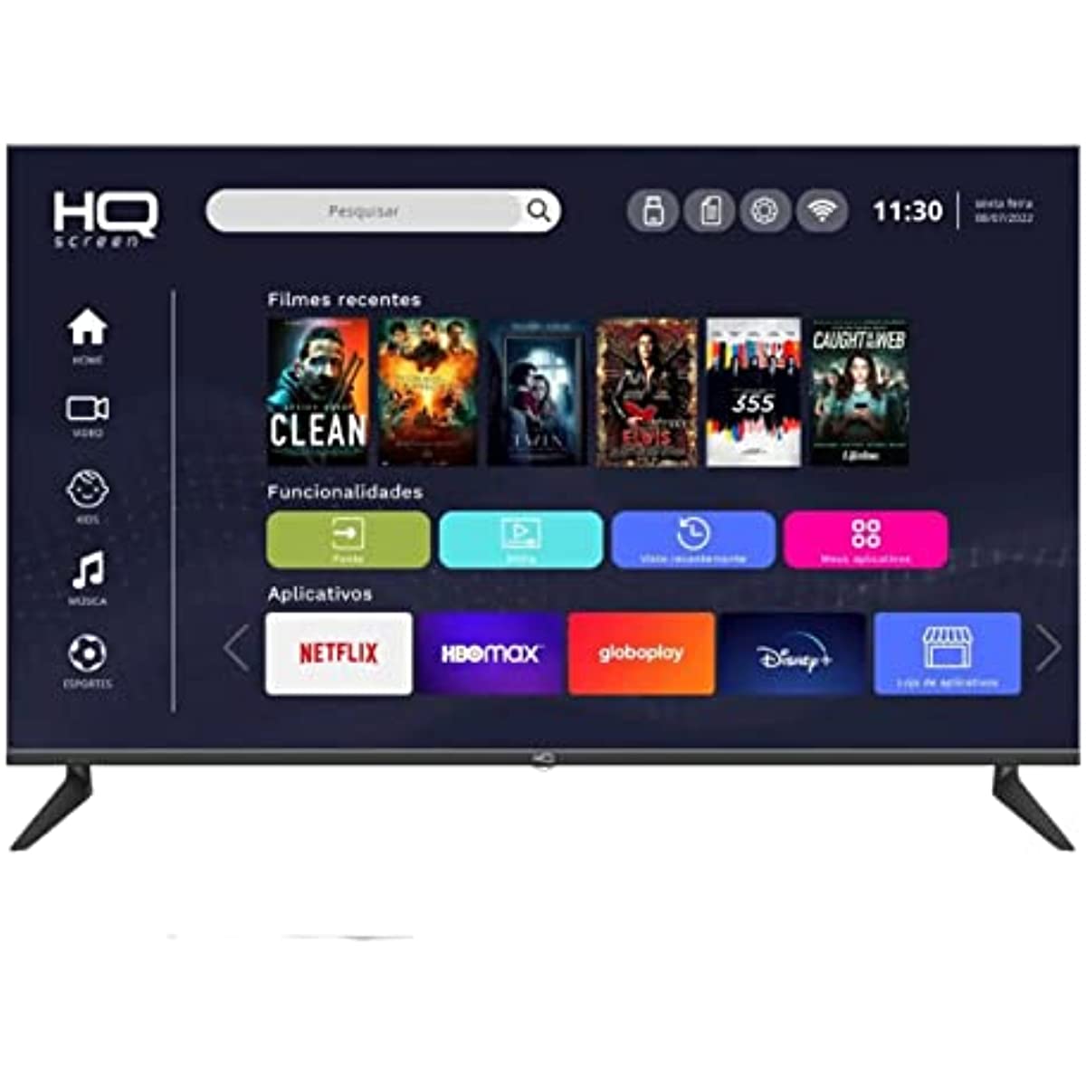 Smart TV LED 50" 4K HQ Conversor Digital Externo 3 HDMI 2 USB WI-FI Android 11 Design Slim