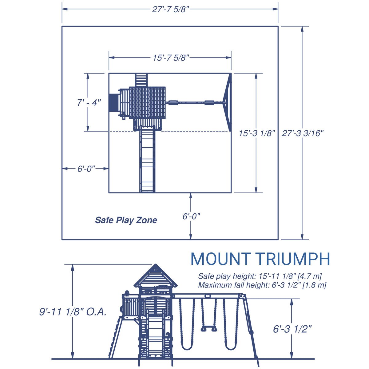 Mount Triumph Wooden Swing Set