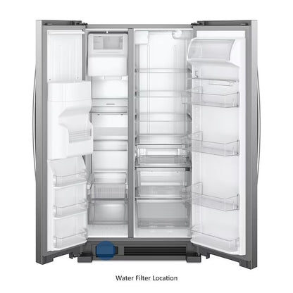 Whirlpool 21.4-cu ft Side-by-Side Refrigerator with Ice Maker (Fingerprint Resistant Stainless Steel)
