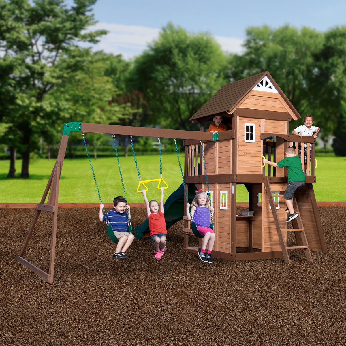 Mount Triumph Wooden Swing Set
