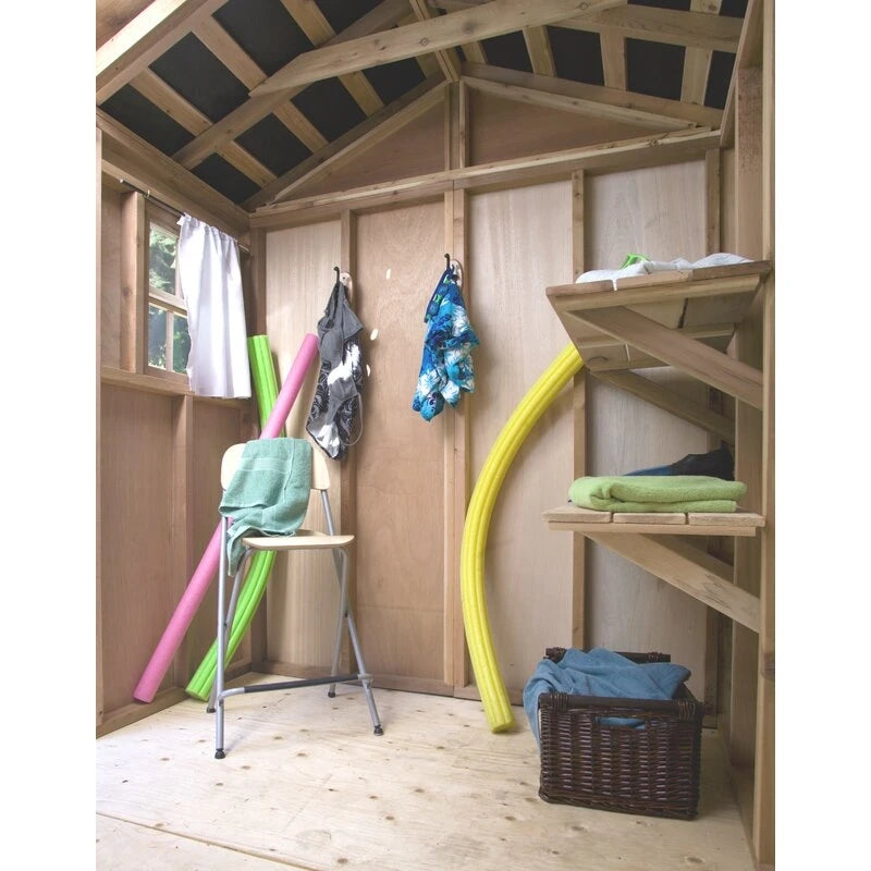 Cabin 9' wide x 6' deep wooden storage shed