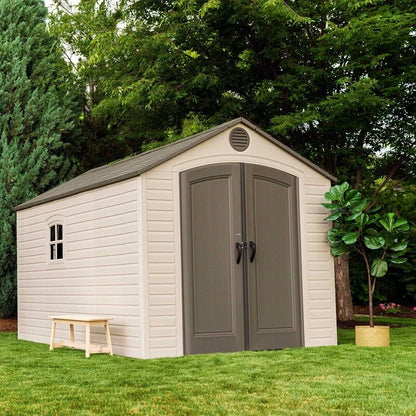 8' wide x 12.5' ​​deep plastic storage shed