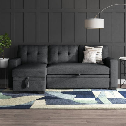 Anyan 83′′ Wide Linen Reversible Sleeper Sofa & Chaise