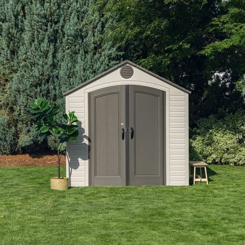 8' wide x 12.5' ​​deep plastic storage shed