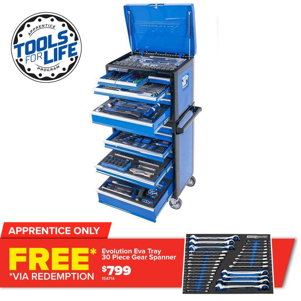 KINCROME Evolution TFL Tool Workshop 306 Piece 14 Drawer Deep w. Trolley P1710