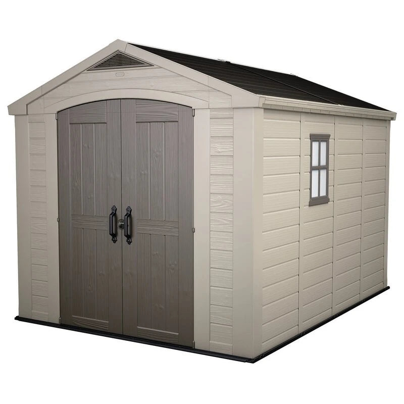 Factor 8 ft wide x 11 ft deep resin storage shed