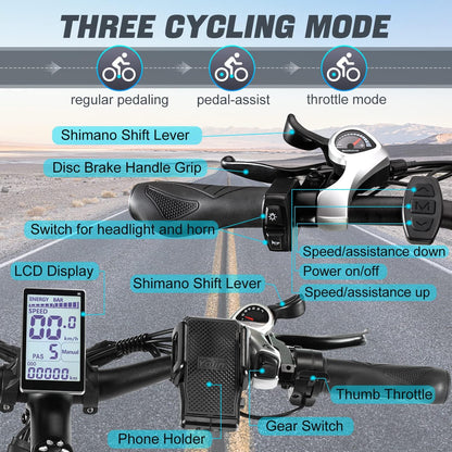 PHILODO Electric Bike for Adults