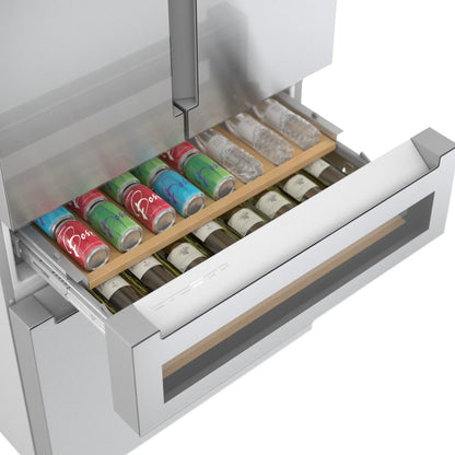 Bosch B36CL81ENG 800 Series French Door Bottom Mount Refrigerator. Glass door 36'' Stainless Steel