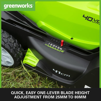 Greenworks G40LM41K2X Cordless Lawnmower for Lawns up to 500m²
