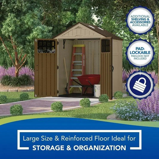 6'3" wide x 5'6" deep resin storage shed