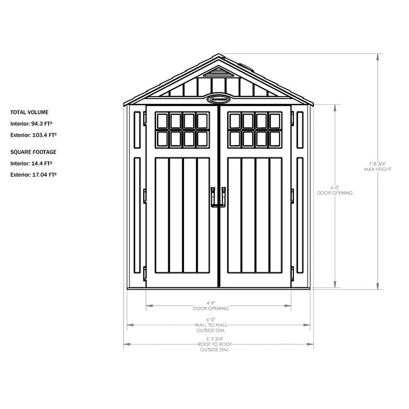 Everett Outdoor 6'W x 3'D Plastic Storage Shed