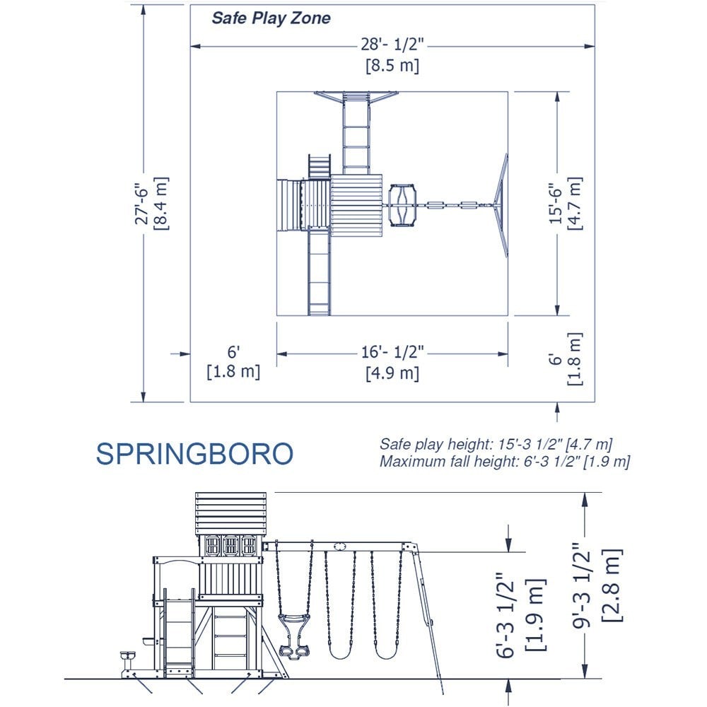 Springboro Wooden Swing Set