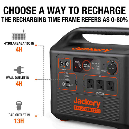 Jackery Solar Generator 1500 (Jackery 1500 + 4 x SolarSaga 100W)