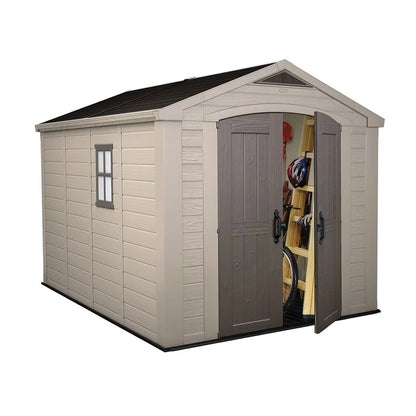 Factor 8 ft wide x 11 ft deep resin storage shed